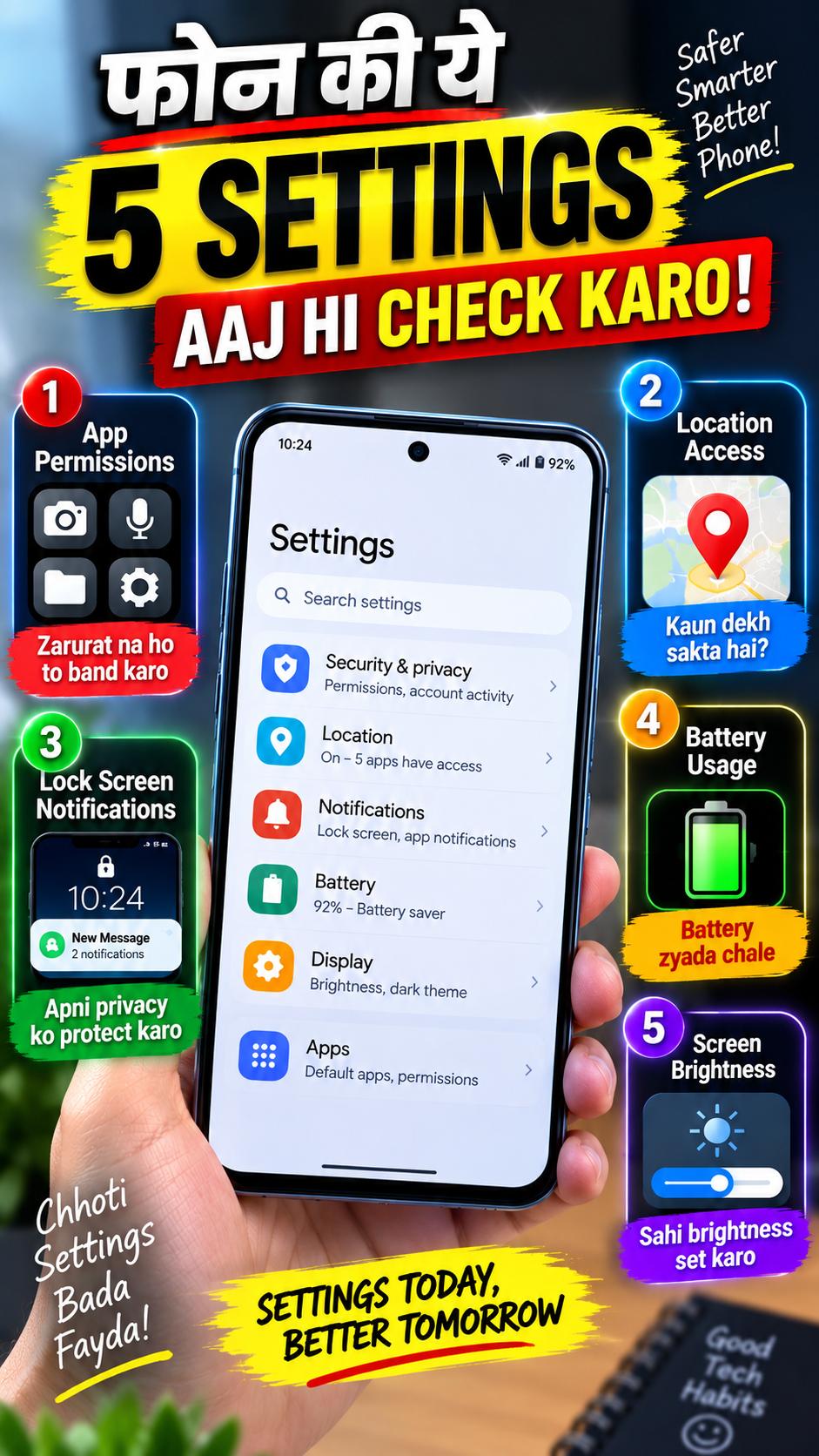 Phone Ki Ye 5 Settings Aaj Hi Check Karo! 📱⚡
