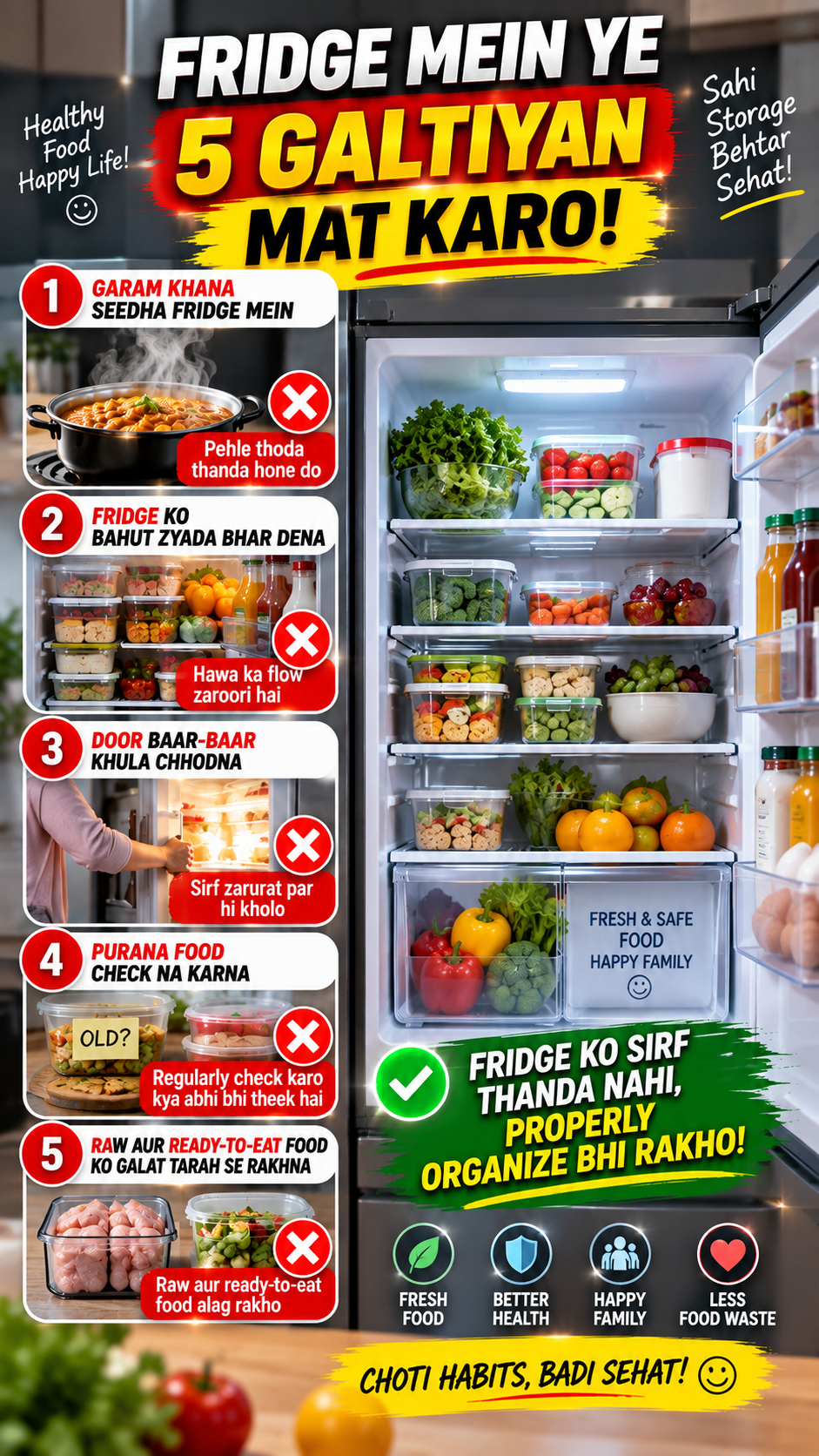 Fridge Mein Ye 5 Galtiyan Mat Karo! 🧊🍎
